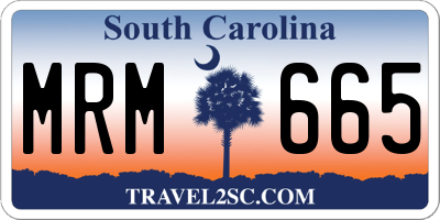 SC license plate MRM665