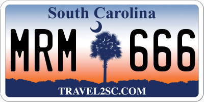 SC license plate MRM666