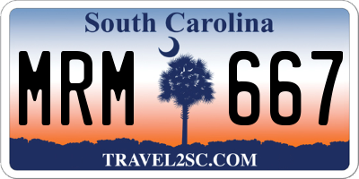 SC license plate MRM667
