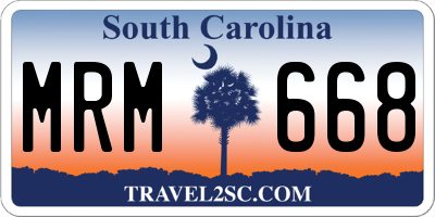 SC license plate MRM668