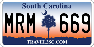 SC license plate MRM669