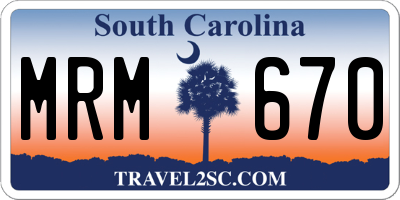 SC license plate MRM670