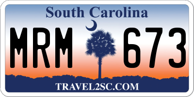 SC license plate MRM673