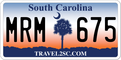 SC license plate MRM675