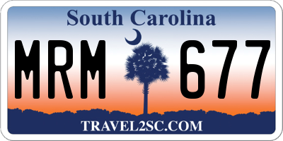 SC license plate MRM677
