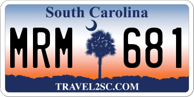 SC license plate MRM681