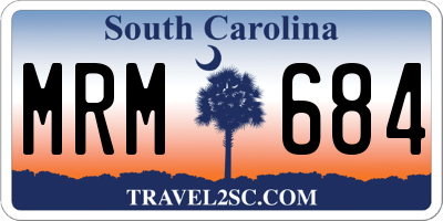 SC license plate MRM684