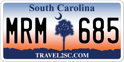 SC license plate MRM685