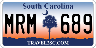 SC license plate MRM689