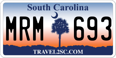 SC license plate MRM693