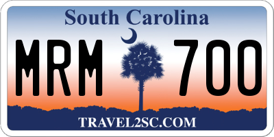 SC license plate MRM700