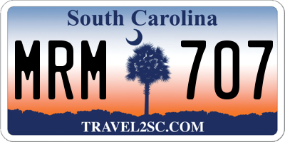 SC license plate MRM707