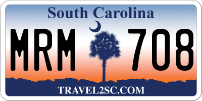SC license plate MRM708