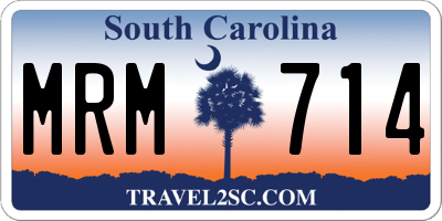 SC license plate MRM714