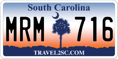SC license plate MRM716