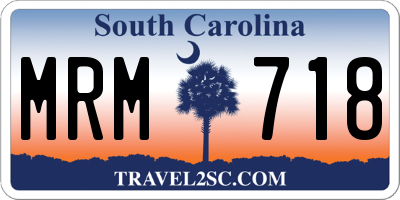 SC license plate MRM718