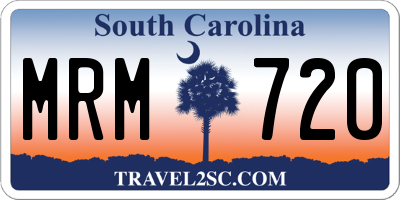 SC license plate MRM720