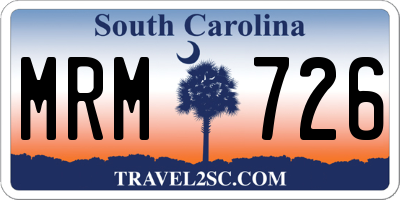 SC license plate MRM726