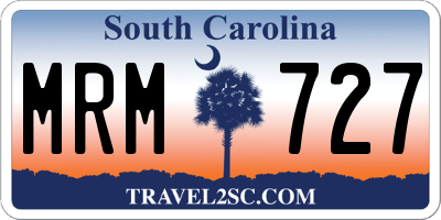 SC license plate MRM727