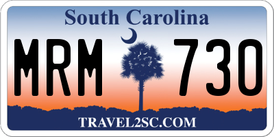 SC license plate MRM730
