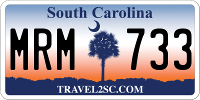 SC license plate MRM733