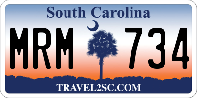 SC license plate MRM734