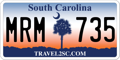 SC license plate MRM735