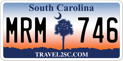SC license plate MRM746