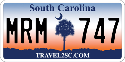 SC license plate MRM747