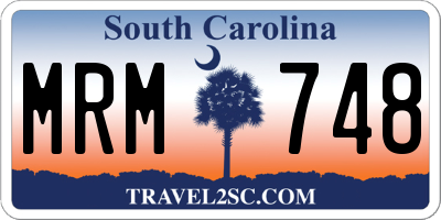 SC license plate MRM748