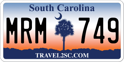SC license plate MRM749