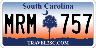 SC license plate MRM757