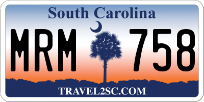 SC license plate MRM758