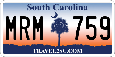 SC license plate MRM759