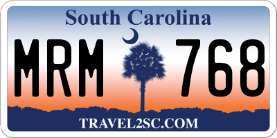 SC license plate MRM768