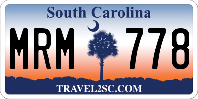 SC license plate MRM778
