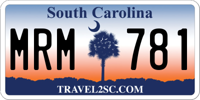 SC license plate MRM781