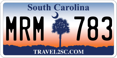SC license plate MRM783