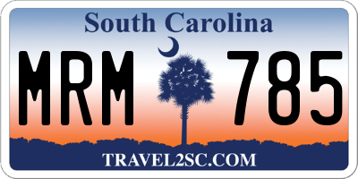 SC license plate MRM785