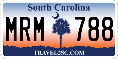 SC license plate MRM788