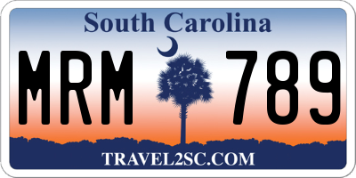 SC license plate MRM789