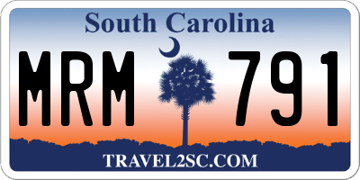SC license plate MRM791