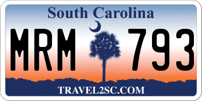 SC license plate MRM793