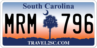 SC license plate MRM796