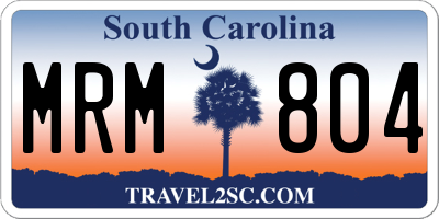 SC license plate MRM804
