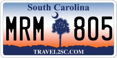 SC license plate MRM805