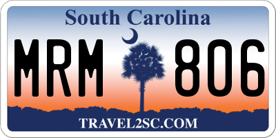 SC license plate MRM806