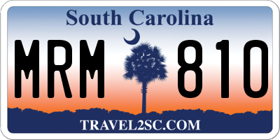 SC license plate MRM810