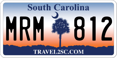 SC license plate MRM812