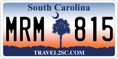 SC license plate MRM815